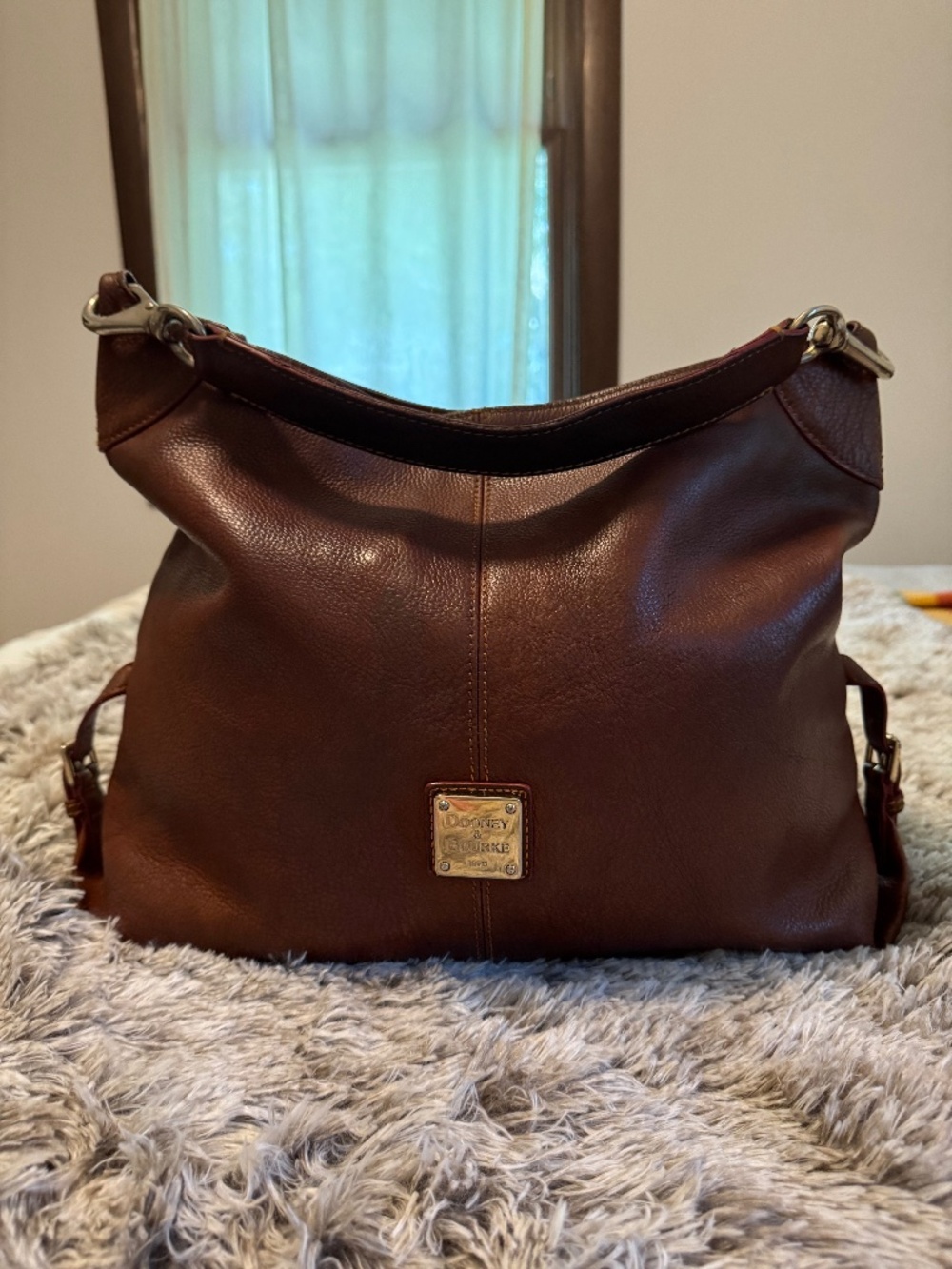 Brown Leather Hobo with Original Patina